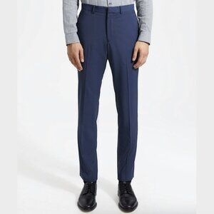 Theory's Men Wool Jake Pant in Eclipse (Navy Blue w/ Tonal Pattern) - Size 34